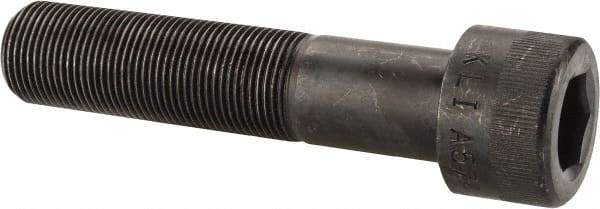 Made in USA - 1-14 UNF Hex Socket Drive, Socket Cap Screw - Alloy Steel, Black Oxide Finish, Partially Threaded, 4-1/2" Length Under Head - USA Tool & Supply