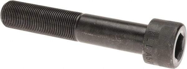Made in USA - 1-14 UNF Hex Socket Drive, Socket Cap Screw - Alloy Steel, Black Oxide Finish, Partially Threaded, 5-1/2" Length Under Head - USA Tool & Supply