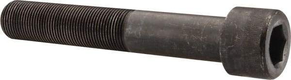 Made in USA - 1-14 UNF Hex Socket Drive, Socket Cap Screw - Alloy Steel, Black Oxide Finish, Partially Threaded, 6" Length Under Head - USA Tool & Supply