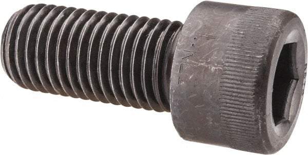 Made in USA - 1-1/8 - 7 UNC Hex Socket Drive, Socket Cap Screw - Alloy Steel, Black Oxide Finish, Fully Threaded, 2-1/2" Length Under Head - USA Tool & Supply