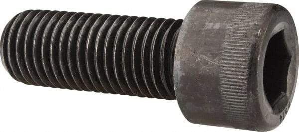 Made in USA - 1-1/8 - 7 UNC Hex Socket Drive, Socket Cap Screw - Alloy Steel, Black Oxide Finish, Fully Threaded, 3" Length Under Head - USA Tool & Supply