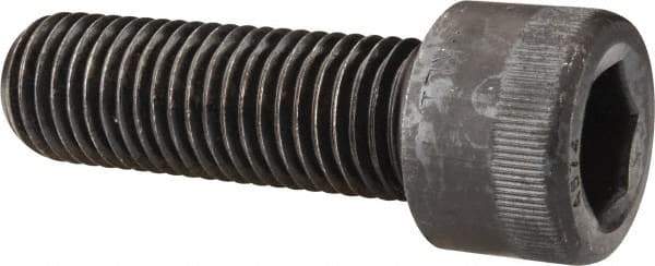 Made in USA - 1-1/8 - 7 UNC Hex Socket Drive, Socket Cap Screw - Alloy Steel, Black Oxide Finish, Fully Threaded, 3-1/2" Length Under Head - USA Tool & Supply