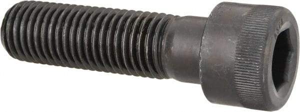Made in USA - 1-1/8 - 7 UNC Hex Socket Drive, Socket Cap Screw - Alloy Steel, Black Oxide Finish, Partially Threaded, 4" Length Under Head - USA Tool & Supply