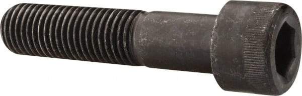 Made in USA - 1-1/8 - 7 UNC Hex Socket Drive, Socket Cap Screw - Alloy Steel, Black Oxide Finish, Partially Threaded, 5" Length Under Head - USA Tool & Supply