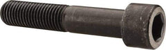 Made in USA - 1-1/8 - 7 UNC Hex Socket Drive, Socket Cap Screw - Alloy Steel, Black Oxide Finish, Partially Threaded, 6" Length Under Head - USA Tool & Supply