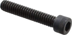 Made in USA - 1/4-20 UNC Hex Socket Drive, Socket Cap Screw - Alloy Steel, Black Oxide Finish, Partially Threaded, 1-3/8" Length Under Head - USA Tool & Supply