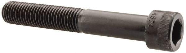 Made in USA - 7/8-9 UNC Hex Socket Drive, Socket Cap Screw - Alloy Steel, Black Oxide Finish, Partially Threaded, 6" Length Under Head - USA Tool & Supply