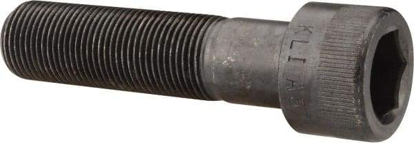 Made in USA - 7/8-14 UNF Hex Socket Drive, Socket Cap Screw - Alloy Steel, Black Oxide Finish, Partially Threaded, 3-1/2" Length Under Head - USA Tool & Supply