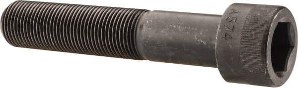 Made in USA - 7/8-14 UNF Hex Socket Drive, Socket Cap Screw - Alloy Steel, Black Oxide Finish, Partially Threaded, 4-1/2" Length Under Head - USA Tool & Supply