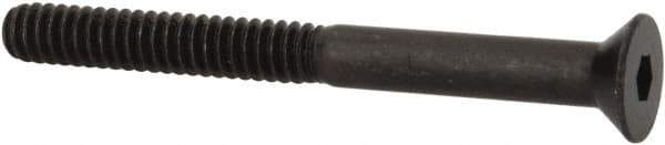 Made in USA - #10-24 UNC Hex Socket Drive, 82° Flat Screw - Alloy Steel, Black Oxide Finish, Partially Threaded, 2" OAL - USA Tool & Supply