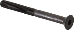 Made in USA - #10-32 UNF Hex Socket Drive, 82° Flat Screw - Alloy Steel, Black Oxide Finish, Partially Threaded, 2" OAL - USA Tool & Supply
