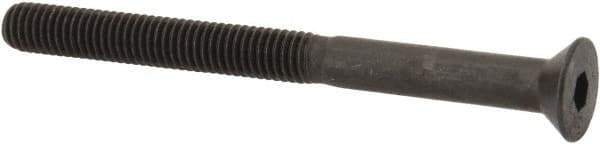 Made in USA - #10-32 UNF Hex Socket Drive, 82° Flat Screw - Alloy Steel, Black Oxide Finish, Partially Threaded, 2-1/4" OAL - USA Tool & Supply