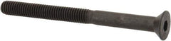 Made in USA - #10-32 UNF Hex Socket Drive, 82° Flat Screw - Alloy Steel, Black Oxide Finish, Partially Threaded, 2-1/4" OAL - USA Tool & Supply