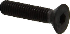 Made in USA - #10-32 UNF Hex Socket Drive, 82° Flat Screw - Alloy Steel, Black Oxide Finish, Fully Threaded, 7/8" OAL - USA Tool & Supply