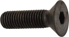 Made in USA - 1/4-28 UNF Hex Socket Drive, 82° Flat Screw - Alloy Steel, Black Oxide Finish, Fully Threaded, 7/8" OAL - USA Tool & Supply