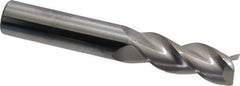 SGS - 1/2", 1-1/4" LOC, 1/2" Shank Diam, 3-1/4" OAL, 3 Flute, Solid Carbide Square End Mill - Single End, TiB2 Finish, Spiral Flute, 38° Helix, Right Hand Cut, Right Hand Flute, Series 43 - USA Tool & Supply