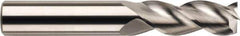 SGS - 3/4", 1" LOC, 3/4" Shank Diam, 6" OAL, 3 Flute, Solid Carbide Square End Mill - Single End, Uncoated, Spiral Flute, 38° Helix, Centercutting, Right Hand Cut, Right Hand Flute, Series 43L - USA Tool & Supply