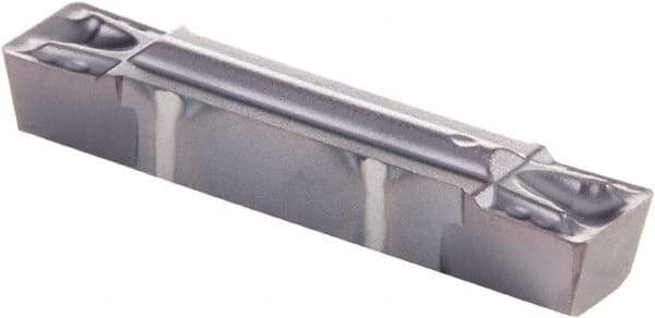 Kennametal - 0400G GUP Grade KCU10, 4mm Cutting Width Carbide Grooving Insert - 3.35mm Max Depth of Cut, Neutral, 0.41mm Corner Radius, AlTiN Finish - USA Tool & Supply