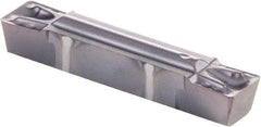 Kennametal - 0400G GUP Grade KCU10, 4mm Cutting Width Carbide Grooving Insert - 3.35mm Max Depth of Cut, Neutral, 0.41mm Corner Radius, AlTiN Finish - USA Tool & Supply