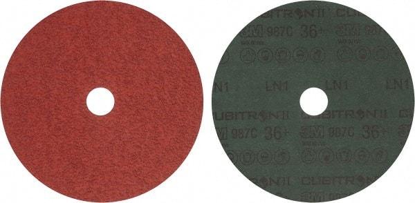 3M - 7" Diam 7/8" Hole 36 Grit Fiber Disc - Very Coarse Grade, Ceramic, 8,600 Max RPM, Series 987C - USA Tool & Supply