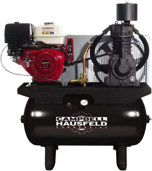 Campbell Hausfeld - 13 HP Stationary Gas Air Compressor - Honda Engine, Horizontal Configuration, 30 Gallon, 24.3 CFM, 175 Max psi - USA Tool & Supply