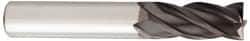 OSG - 7mm Diam, 19mm LOC, 4 Flute Solid Carbide Ball End Mill - TiAlN Finish, Single End, 64mm OAL, 8mm Shank Diam, Spiral Flute - USA Tool & Supply