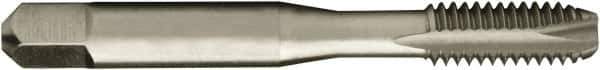 Vermont Tap & Die - #6-32 UNC, 2 Flute, Bright Finish, High Speed Steel Spiral Point Tap - Bottoming Chamfer, Right Hand Thread, 2" OAL, 11/16" Thread Length, 3.58mm Shank Diam, 2B Class of Fit, Series 3112 - Exact Industrial Supply