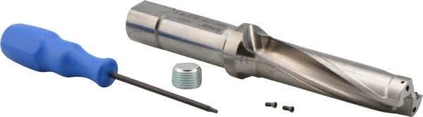 Iscar - 3-3/4" Max Drill Depth, 4xD, 0.937" Diam, Indexable Insert Drill - 1" Shank Diam, Whistle Notch Shank - USA Tool & Supply