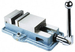 Interstate - 5" Jaw Width, 4-11/32" Jaw Opening Capacity, Horizontal Stationary Machine Vise - Manual Operation, 7,425 Lb Capacity, 1 Station, 14-3/8" Long x 3.94" High x 1-3/8" Deep, 1-3/8" Jaw Height, Cast Iron - USA Tool & Supply