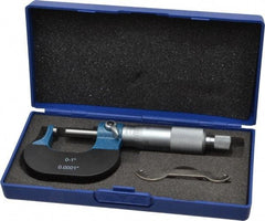 Value Collection - 1 Inch Measurement Range, 0.0001 Inch Graduation, Spherical Anvil, Ratchet Stop Thimble, Mechanical Anvil, Tube Micrometer - Accurate Up to 0.0001 Inch, Accurate Up to 0.0001 Inch, Enamel Finish, Carbide - USA Tool & Supply