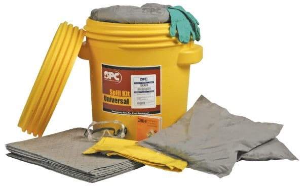 Brady SPC Sorbents - 15 Gal Capacity Oil Only Spill Kit - 20 Gal Polyethylene Lab Pack - USA Tool & Supply