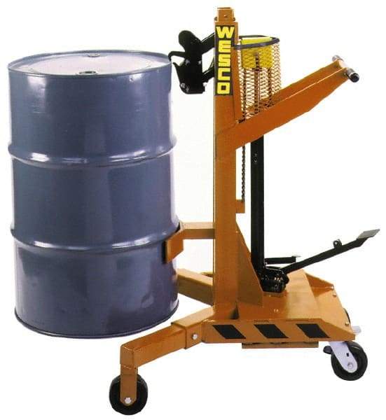 Wesco Industrial Products - 1,100 Lb Load Capacity, 55 Gal Drum Transporter - For 55 Gal Drums - USA Tool & Supply