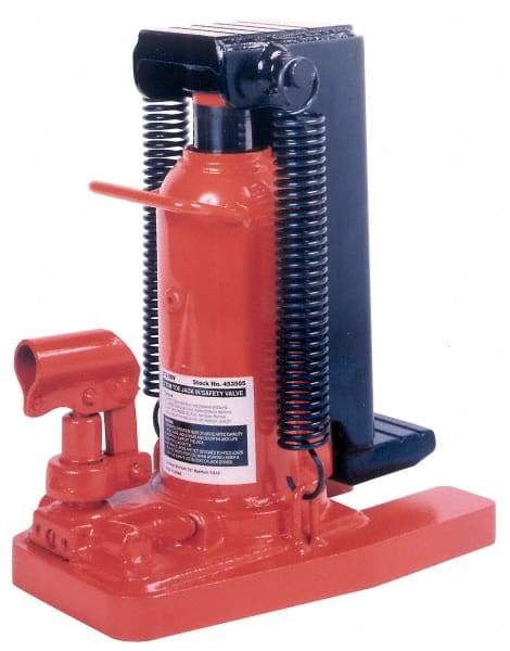 Omega Lift Equipment - 10 Ton Capacity Hydraulic Toe Lift Jack - 1-1/8" to 6-13/16" High, 5-3/4" Piston Stroke - USA Tool & Supply