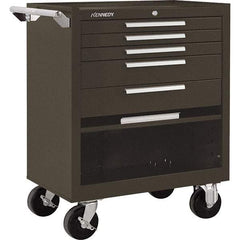 Kennedy - 5 Drawer 1,400 Lb Capacity Steel Tool Roller Cabinet - 27" Wide x 35" High x 18" Deep, Brown - USA Tool & Supply