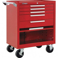 Kennedy - 5 Drawer 1,400 Lb Capacity Steel Tool Roller Cabinet - 29" Wide x 35" High x 20" Deep, Red - USA Tool & Supply
