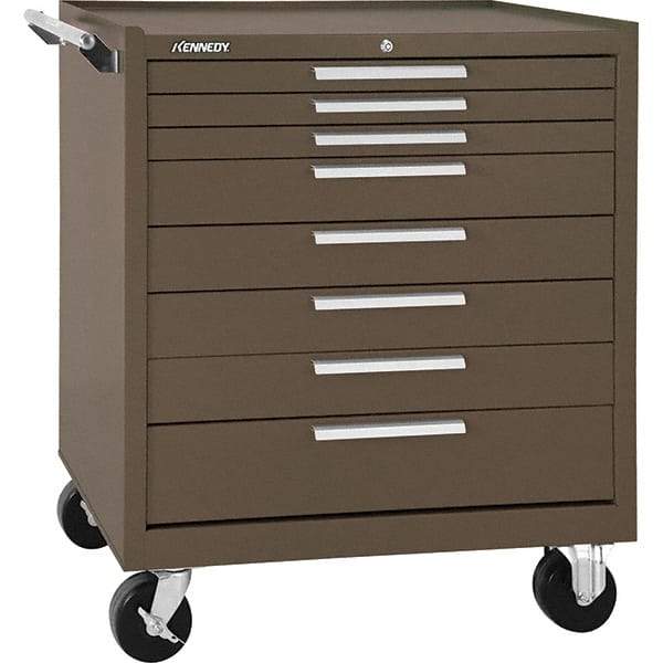 Kennedy - 8 Drawer 1,400 Lb Capacity Steel Tool Roller Cabinet - 34" Wide x 40" High x 20" Deep, Brown - USA Tool & Supply