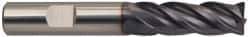 Guhring - 25mm, 45mm LOC, 25mm Shank Diam, 121mm OAL, 4 Flute, Solid Carbide Square End Mill - Single End, FIREX Finish, Spiral Flute, 35/38° Helix, Centercutting, Right Hand Cut, Right Hand Flute, Series 3736 - USA Tool & Supply