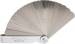 Proto - 25 Piece, 0.0015 to 0.04" Thick, Parallel Feeler Gage Set - 3-1/16" Leaf Length, 1/2" Wide, Steel - USA Tool & Supply