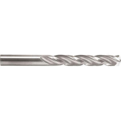 SGS - 3.5mm 150° Spiral Flute Solid Carbide Screw Machine Drill Bit - AlTiN Finish, Right Hand Cut, 20mm Flute Length, 52mm OAL, Standard Point, Straight Shank - USA Tool & Supply