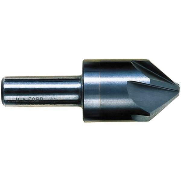 M.A. Ford - 1/2" Head Diam, 3/8" Shank Diam, 6 Flute 82° Solid Carbide Countersink - 2-1/8" OAL - USA Tool & Supply