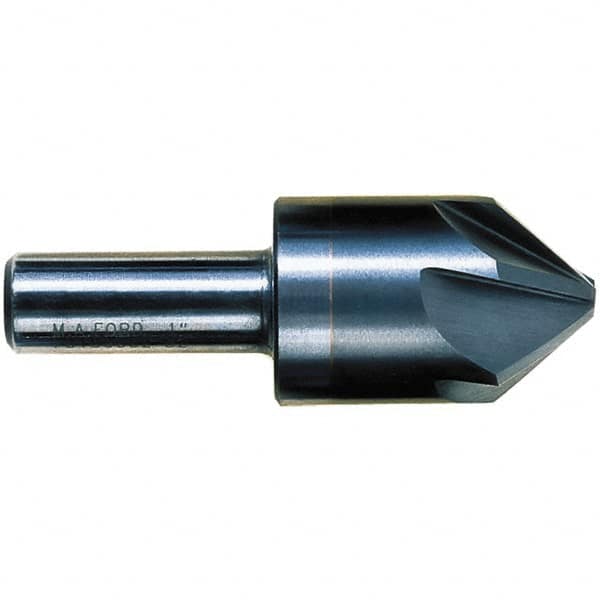 M.A. Ford - 1/4" Head Diam, 1/4" Shank Diam, 6 Flute 90° Solid Carbide Countersink - USA Tool & Supply