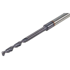 Iscar - 2.2mm 140° Solid Carbide Jobber Drill - TiAlN Finish, Right Hand Cut, Spiral Flute, Straight Shank, 60mm OAL, Standard Point - USA Tool & Supply