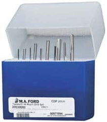M.A. Ford - 3/64 to 3/16", 135° Point, Bright Finish, Solid Carbide Screw Machine Length Drill Bit Set - USA Tool & Supply