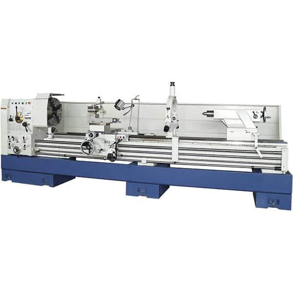 Summit - 33" Swing, 160" Between Centers, 120 Volt, Triple Phase Toolroom Lathe - 5MT Taper, 15 hp, 13 to 800 RPM, 6-1/8" Bore Diam, 54" Deep x 68" High x 244" Long - USA Tool & Supply