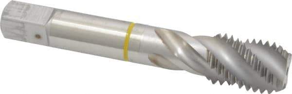 Guhring - 3/4-10 UNC 4 Flute 2B Modified Bottoming Spiral Flute Tap - Cobalt, Bright Finish, 4-1/4" OAL, Right Hand Flute, Right Hand Thread, Series 3904 - USA Tool & Supply