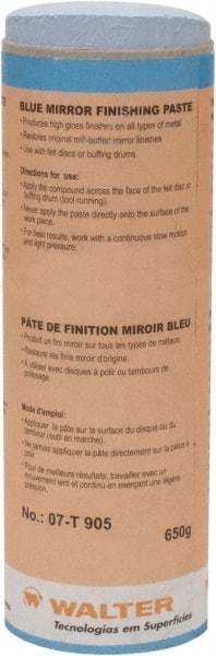 WALTER Surface Technologies - 5 oz Metal Polishing Compound - Compound Grade Ultra Fine, 2,000 Grit, Blue, For Mirror Finishing, Use on Metal - USA Tool & Supply