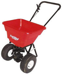 Made in USA - 80 Lb Polyethylene Walk Behind Broadcast Landscape Spreader - 10" Pneumatic Wheels - USA Tool & Supply