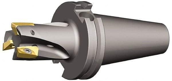 Kennametal - 1-1/2" Cut Diam, 0.71" Max Depth of Cut, 1-1/4" Shank Diam, 10" OAL, Indexable Square Shoulder End Mill - EC18.., EP18.. Inserts, Cylindrical Shank, 0° Lead Angle - USA Tool & Supply