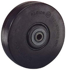 Albion - 3 Inch Diameter x 1-1/4 Inch Wide, Solid Rubber Caster Wheel - 125 Lb. Capacity, 1-15/32 Inch Hub Length, 3/8 Inch Axle Diameter, Sleeve Bearing - USA Tool & Supply