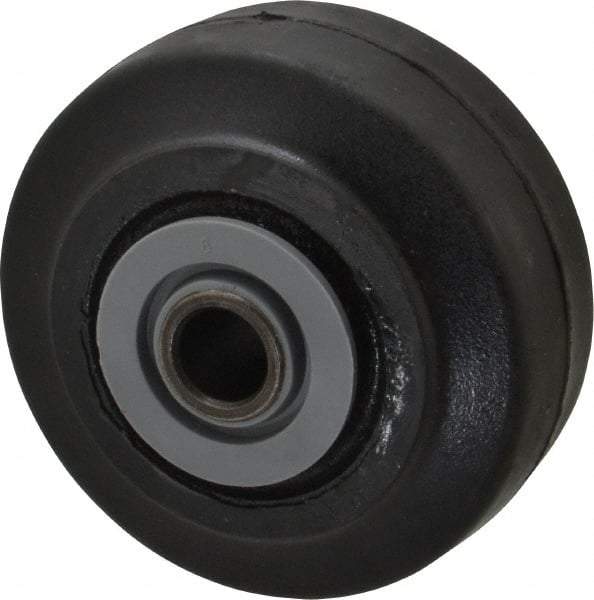 Albion - 3-1/4 Inch Diameter x 1-1/2 Inch Wide, Solid Rubber Caster Wheel - 140 Lb. Capacity, 1-5/8 Inch Hub Length, 1/2 Inch Axle Diameter, Roller Bearing - USA Tool & Supply